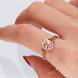 Genevieve 14K Rose Gold Oval-Cut Madagascar Morganite Ring