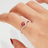 Alisson 10K White Gold Oval-Cut Mozambique Ruby Ring