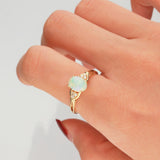 Bailee 10K Yellow Gold Oval-Cut Natural African Opal Ring