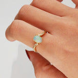 Austyn 10K Yellow Gold Oval-Cut Natural African Opal Ring