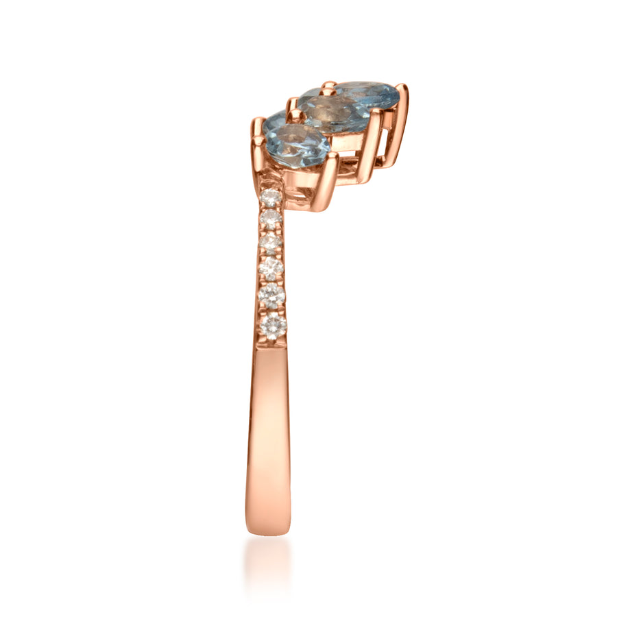 Alina 18K Rose Gold Pear-Cut Brazilian Aquamarine Ring