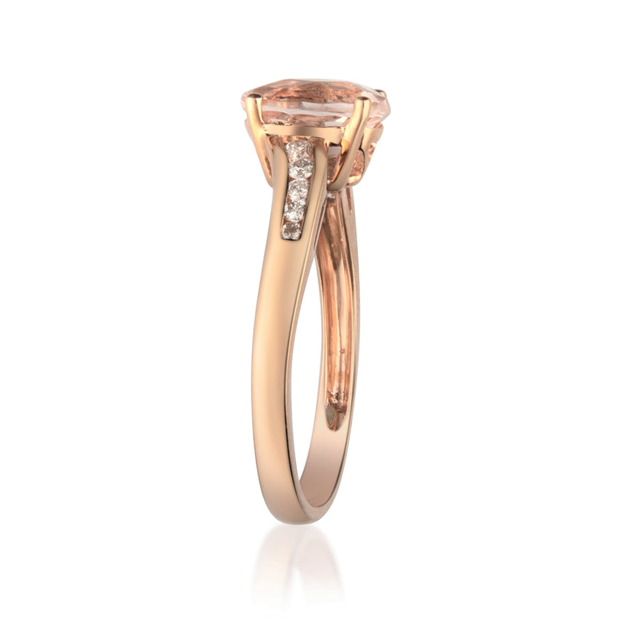 Gracelyn 10K Rose Gold Oval-Cut Morganite Ring