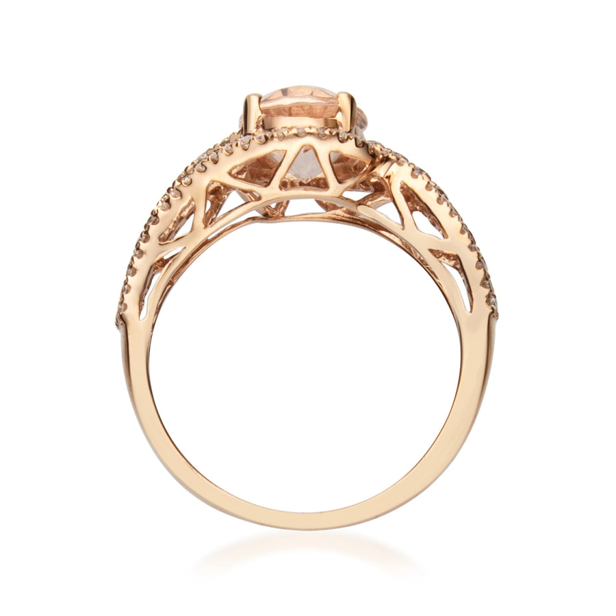 Jayda 10K Rose Gold Oval-Cut Morganite Ring