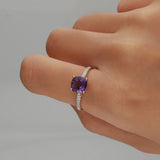 Lila 10K White Gold Cushion-Cut Brazilian Amethyst Ring
