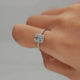 Jessie 10K White Gold Emerald-Cut Brazilian Aquamarine Ring