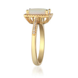 Kaiya 14K Yellow Gold Cushion-Cut Natural African Opal Ring