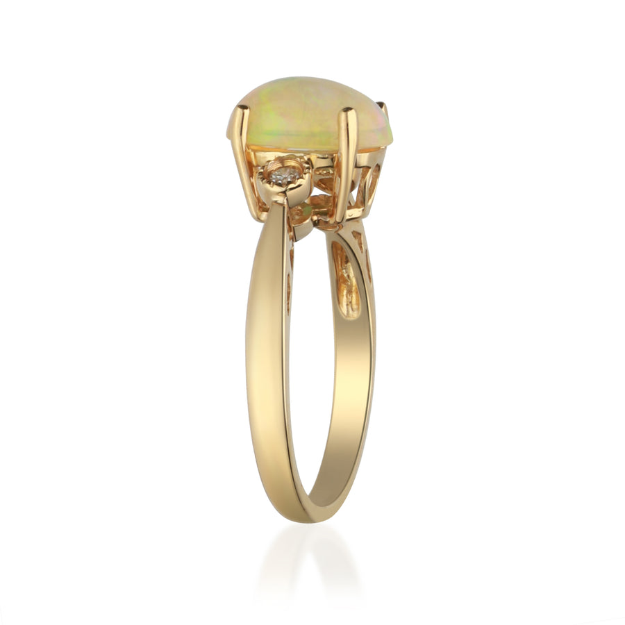 Danna 10K Yellow Gold Oval-Cabochon Ethiopian Opal Ring