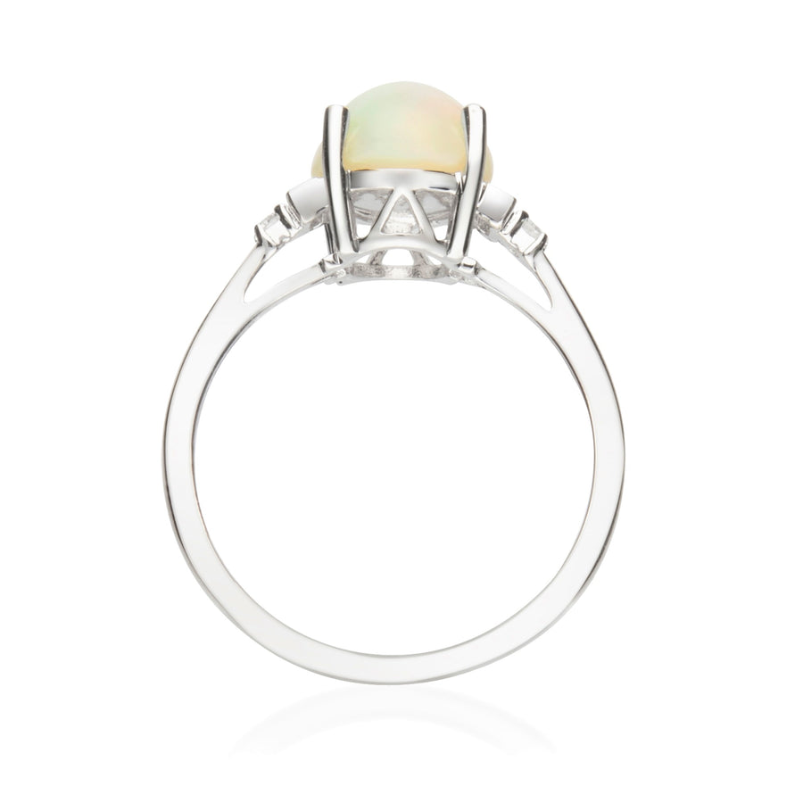 Bristol 10K White Gold Oval-Cut Ethiopian Opal Ring