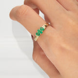 Aliyah 14K Yellow Gold Oval-Cut Natural Zambian Emerald Ring