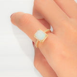 Kaiya 14K Yellow Gold Cushion-Cut Natural African Opal Ring