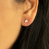 Dallas 14K Rose Gold Trillion -Cut Madagascar Morganite Earring