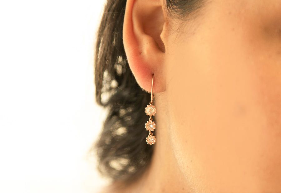 Julieta 10K Rose Gold Round-Cut Morganite Earring