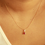 Edith 10K Yellow Gold Pear-Cut Mozambique Ruby Pendant