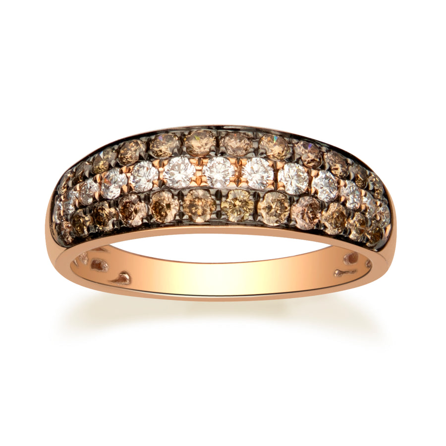 Delilah 14K Rose Gold Round-Cut Brown Diamond Ring