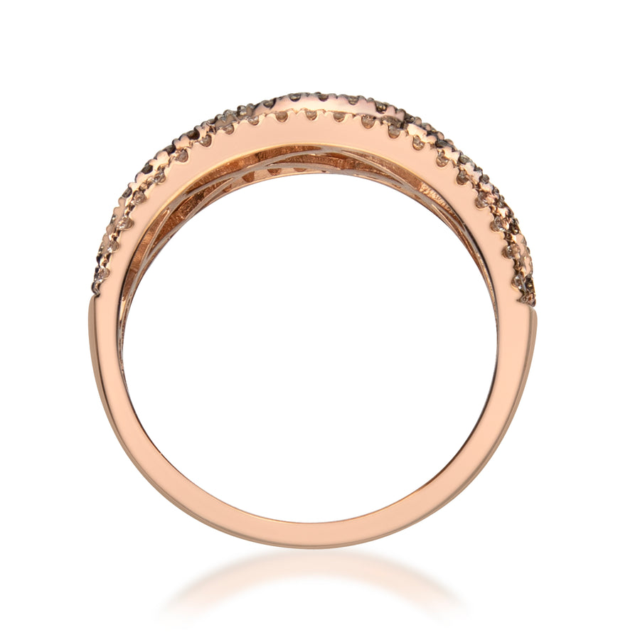 Claire 14K Rose Gold Round-Cut Brown Diamond Ring