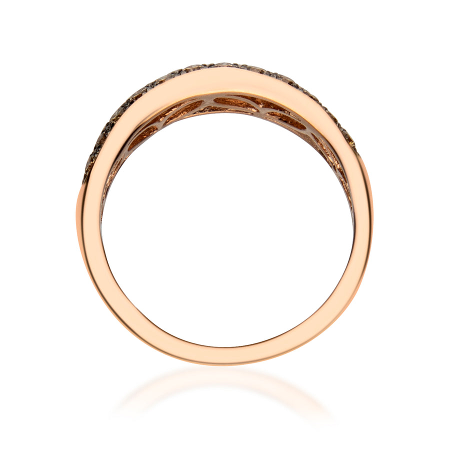 Delilah 14K Rose Gold Round-Cut Brown Diamond Ring