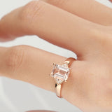 Sophie 14K Rose Gold Emerald-Cut Madagascar Morganite Ring