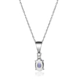 Brylee 14K White Gold Oval-Cut Tanzanian Tanzanite Pendant