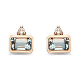 Hannah 14K Rose Gold Emerald-Cut Brazilian Aquamarine Earring