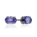 Hattie 14K White Gold Oval-Cut Tanzanian Tanzanite Earring