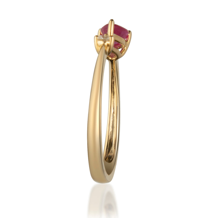 Calliope 14K Yellow Gold Pear-Cut Mozambique Ruby Ring