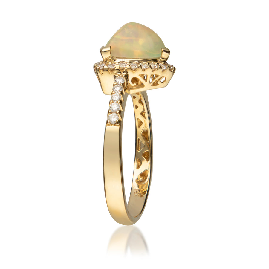 Amira 14K Yellow Gold Trillion-Cut African Opal Ring