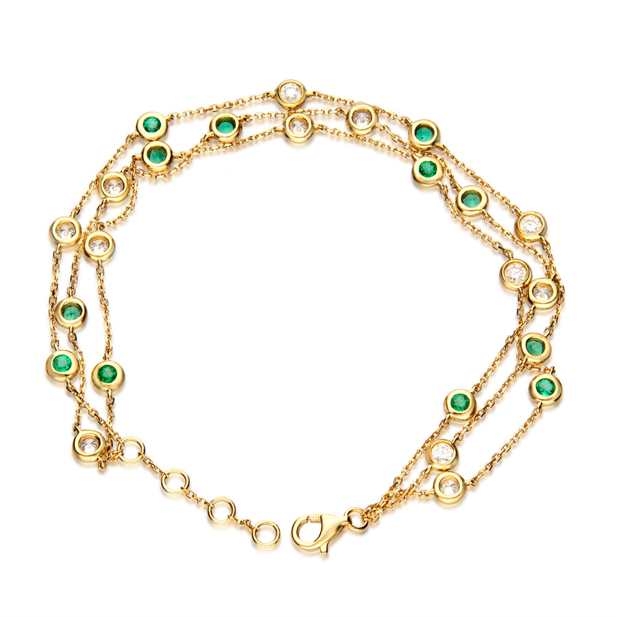 Juliet 18K Yellow Gold Round-Cut Emerald Bracelet
