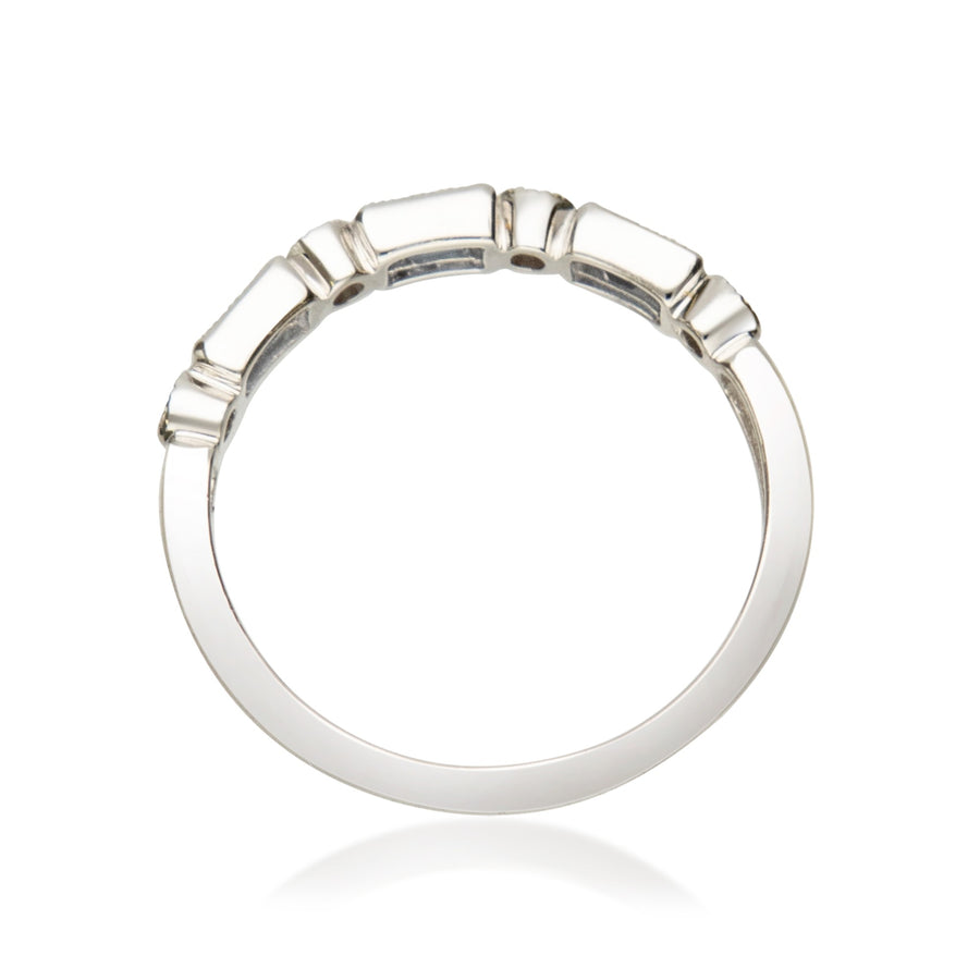 Sofia 14K White Gold Baguette-cut Blue Sapphire Ring