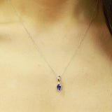 Brylee 14K White Gold Oval-Cut Tanzanian Tanzanite Pendant