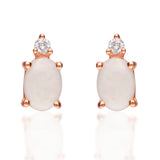 Margot 10K Rose Gold  Oval-Cut Natural African Opal Earring