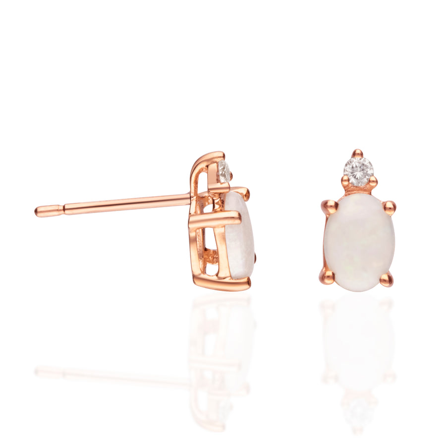 Margot 10K Rose Gold  Oval-Cut Opal Earring