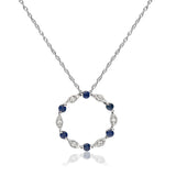 Emmy 10K White Gold Round-cut Ceylon Blue Sapphire Pendant