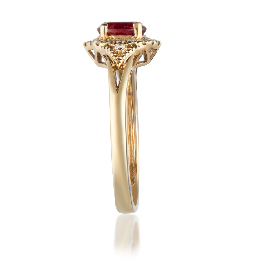 Cecilia 10K Yellow Gold Oval-Cut  Mozambique Ruby Ring