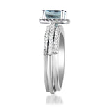 Selene 14K White Gold Cushion-Cut Brazilian Aquamarine Ring