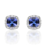 Alivia 14K White Gold Cushion-Cut Tanzanian Tanzanite Earring