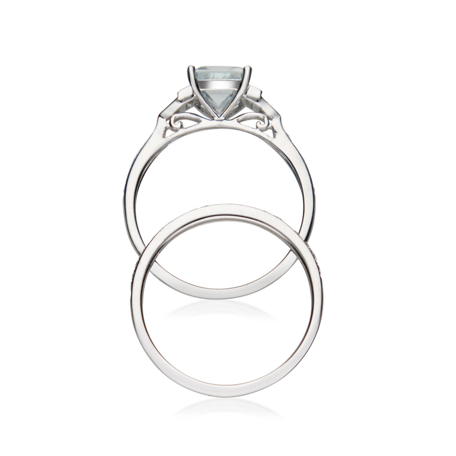 Gwen 14K White Gold Emerald-Cut Aquamarine Ring