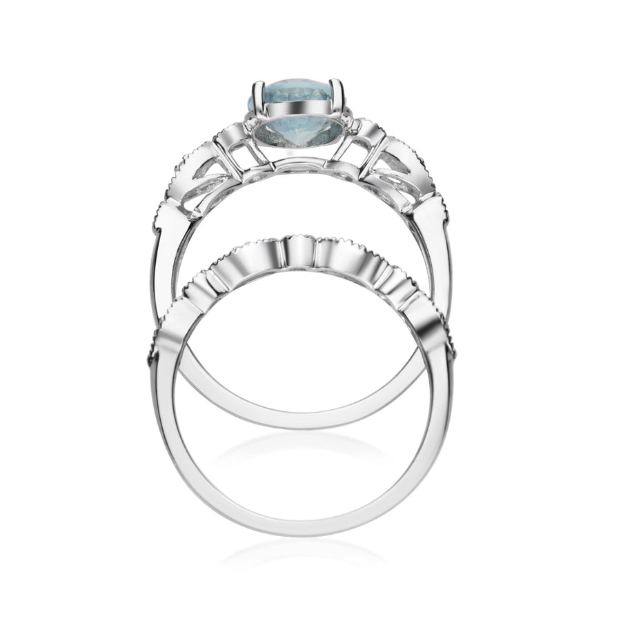 Gracie 14K White Gold Oval-Cut Brazilian Aquamarine Ring