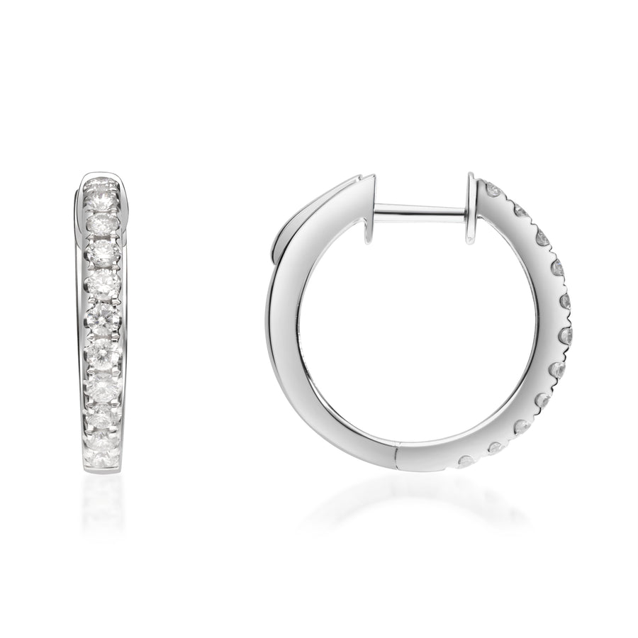 Jazmine 14K White Gold Round-Cut White Diamond Earring