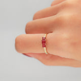 Nivea 10K Yellow Gold square-Cut Mozambique Ruby Ring