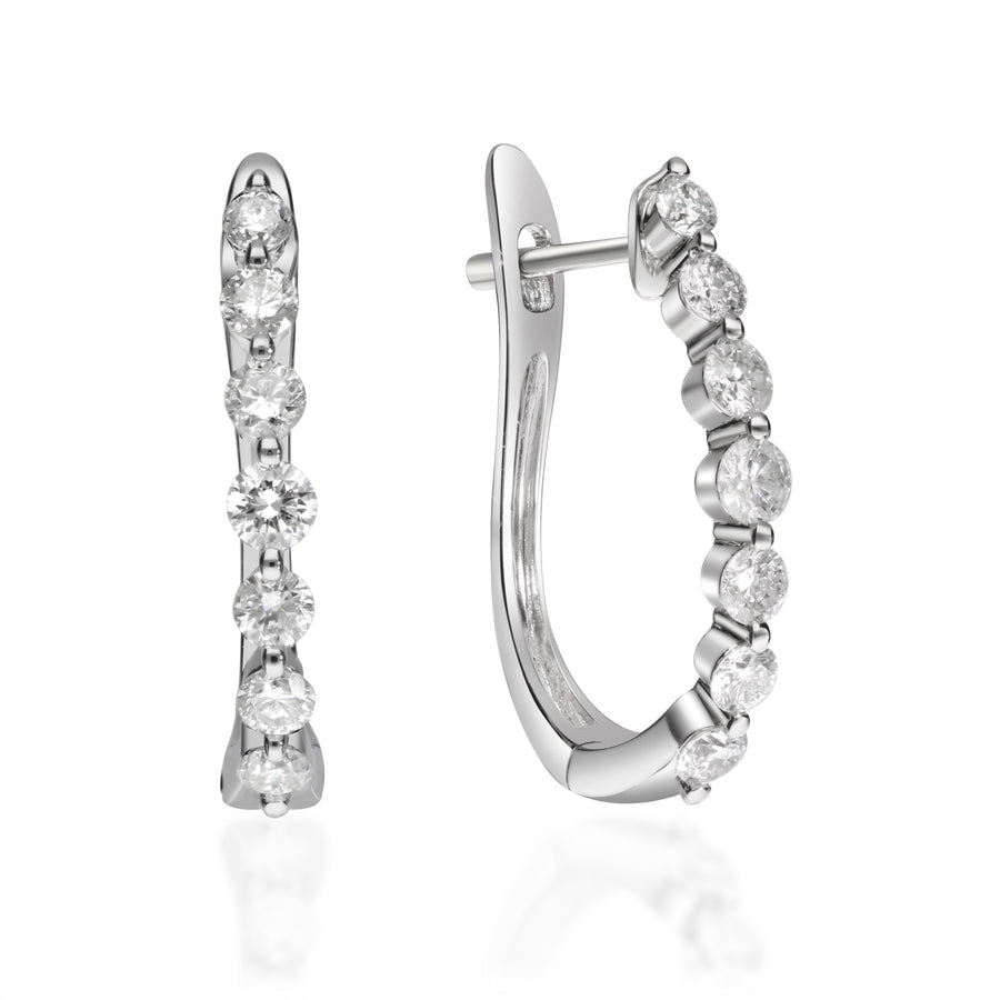 Izabella Round-Cut White Diamond Earrings in 14K White Gold