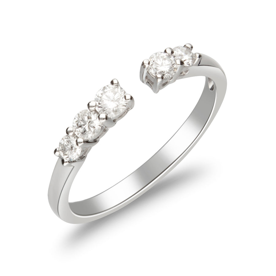 Olive 14K White Gold Round-Cut White Diamond Ring
