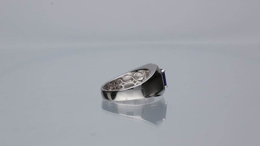 Isabelle 10K White Gold Emerald-Cut Tanzanite Ring