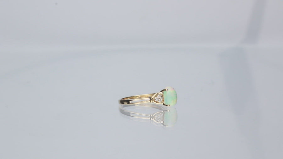 Bailee 10K Yellow Gold Oval-Cut Natural African Opal Ring