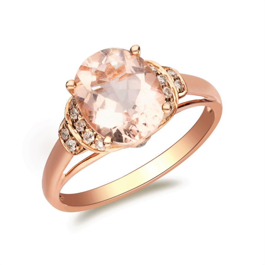 Nancy 10K Rose Gold Oval-Cut Morganite Ring