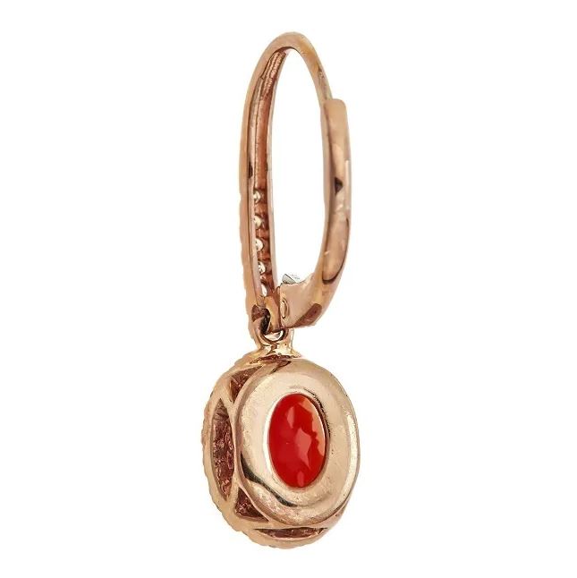 Kara 10K Rose Gold Oval-Cut Fire Opal Earring