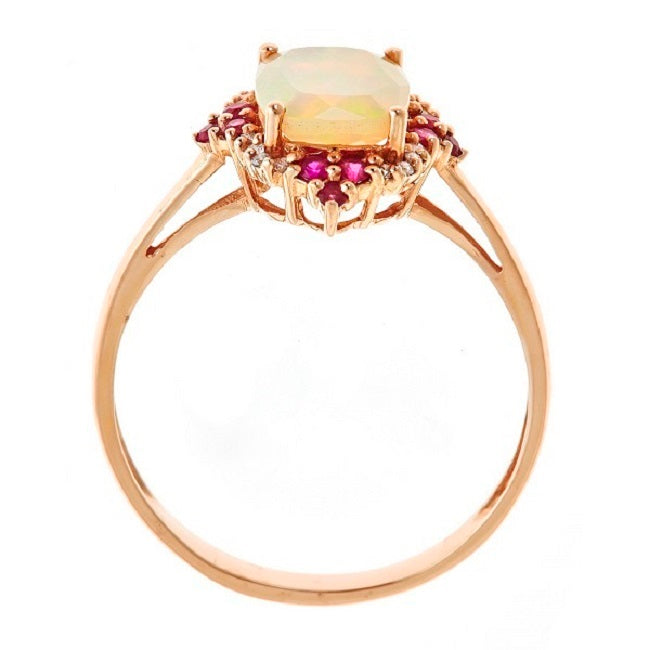 Felicity 10K Rose Gold Cushion-Cut Opal Ring