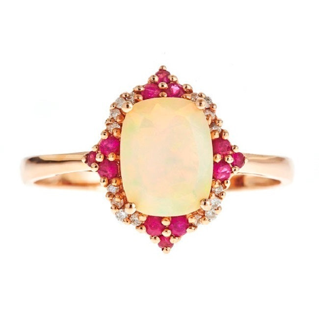 Felicity 10K Rose Gold Cushion-Cut Opal Ring