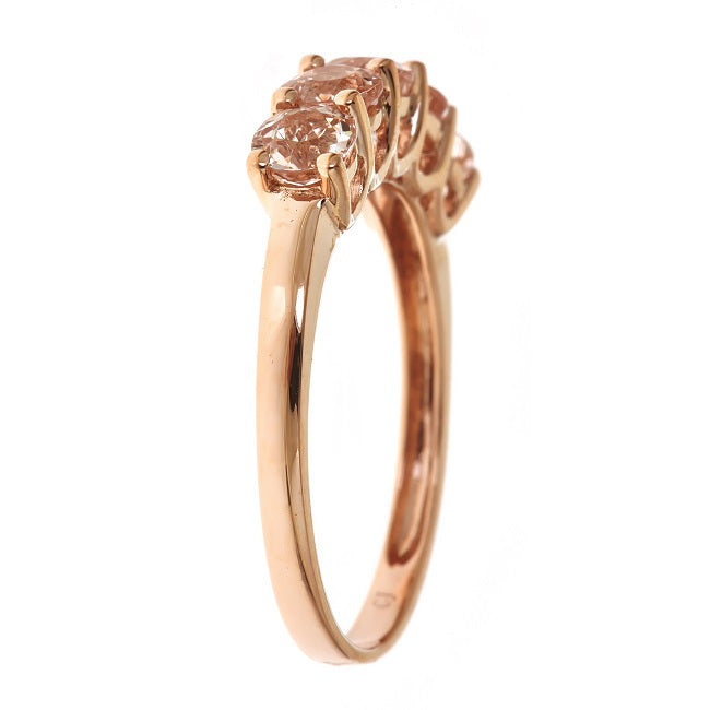Kylee 10K Rose Gold Round-Cut Morganite Ring
