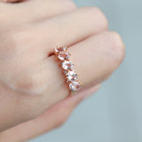 Kylee 10K Rose Gold Round-Cut Madagascar Morganite Ring