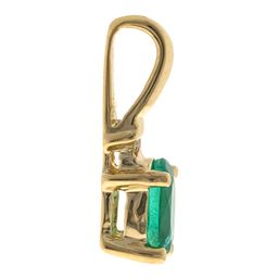 Nevaeh 14K Yellow Gold Oval-Cut Natural Zambian Emerald Pendant